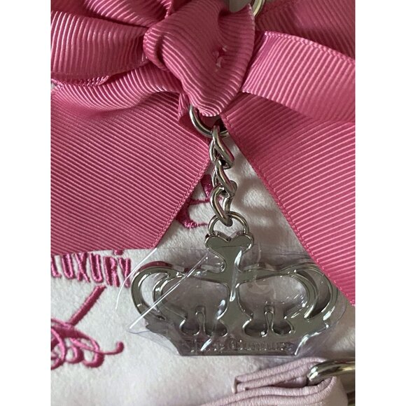 Juicy Couture Girlie Royalty Dome Satchel Crossbody Chiffon Pink Velour W/Charm - Picture 4 of 13